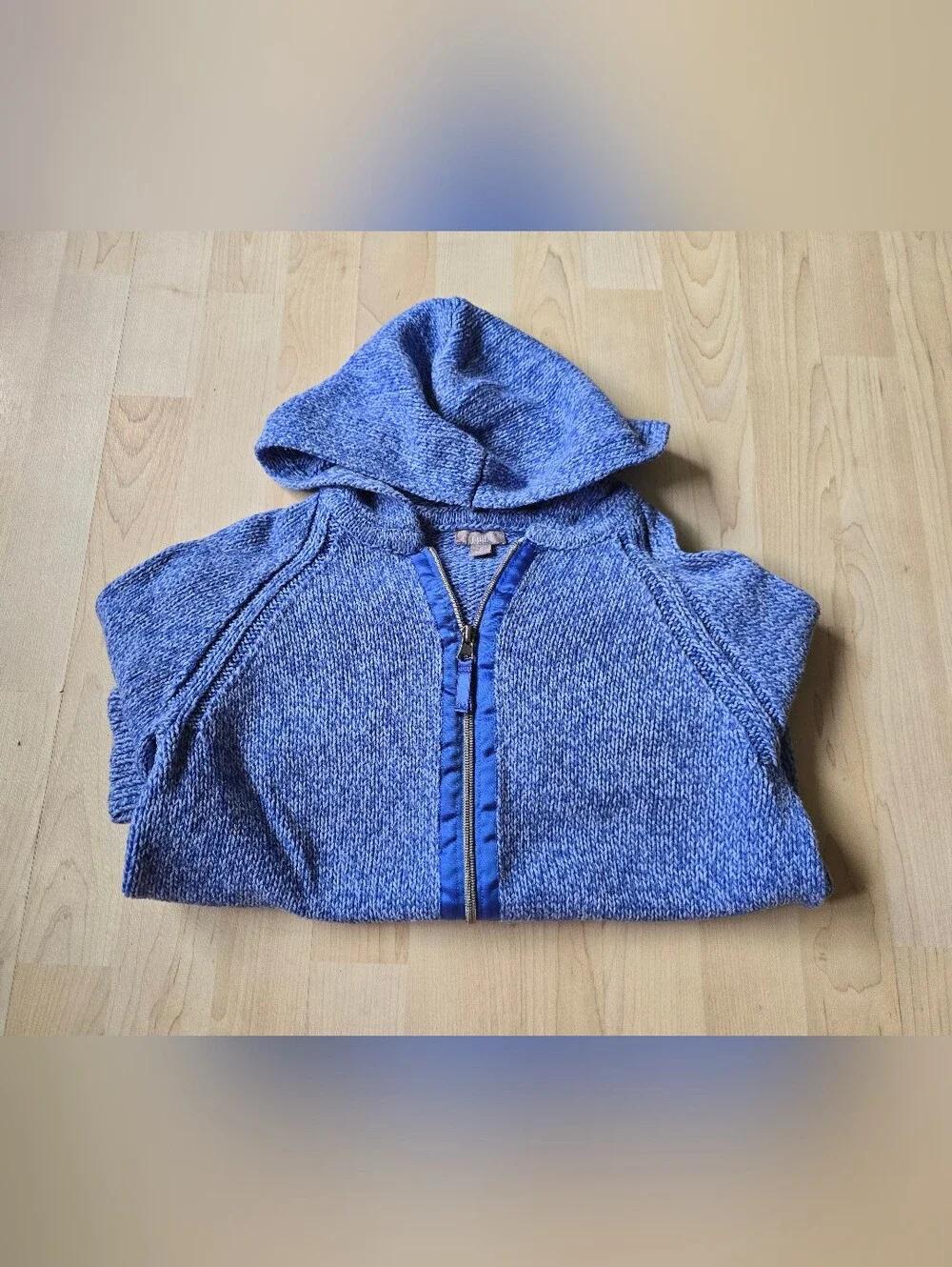 J.Jill Full Zip Hooded Cotton Blend Sweater Size Small